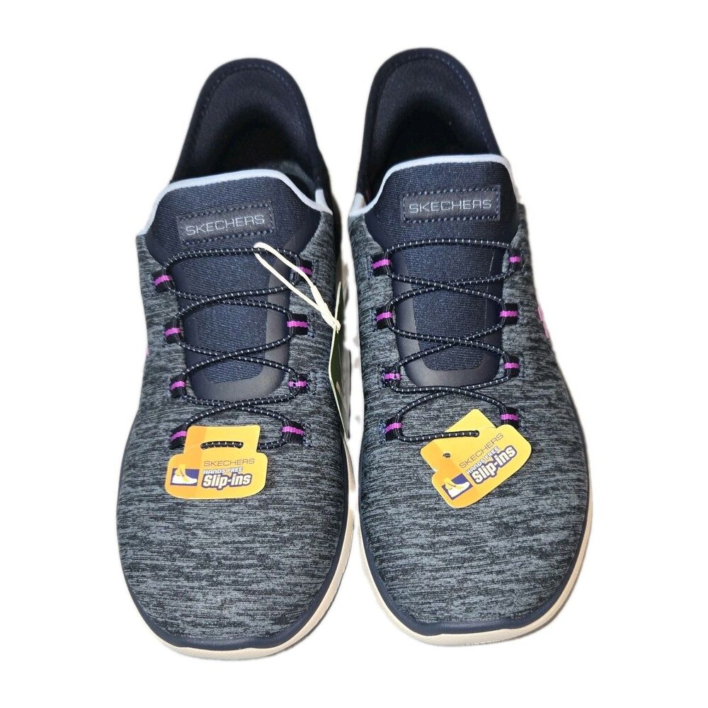 Skechers 149937 Navy/Purple Slip-Ins Air-Cooled Memory Foam  Sneaker  Women’s 8